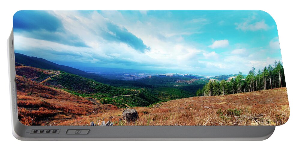 Oregon Mountains Portable Battery Charger featuring the photograph Above The Valley by Janie Johnson