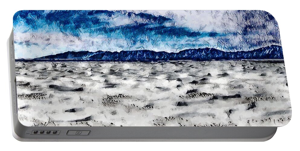 White Sands Portable Battery Charger featuring the digital art Above White Sands by Aerial Santa Fe