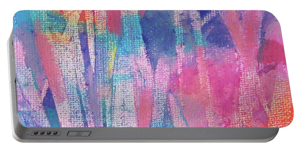 Colorful Abstract Portable Battery Charger featuring the painting Abstract 9-2-20-1 by Jean Batzell Fitzgerald