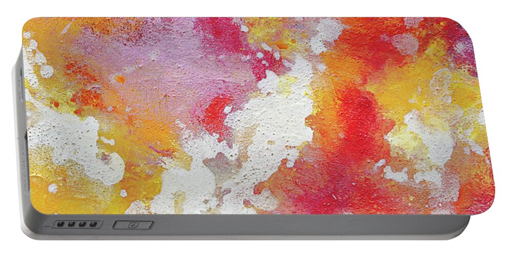 Abstract Portable Battery Charger featuring the painting Abstract 93 by Maria Meester