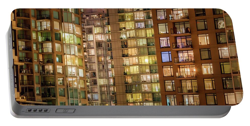 Abstract Portable Battery Charger featuring the photograph Abstract Apartment Buildings by Rick Deacon