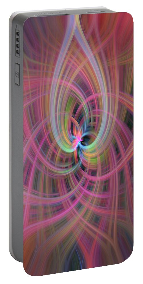 Abstract Portable Battery Charger featuring the digital art Abstract Autumn Leaves I by Charles Floyd
