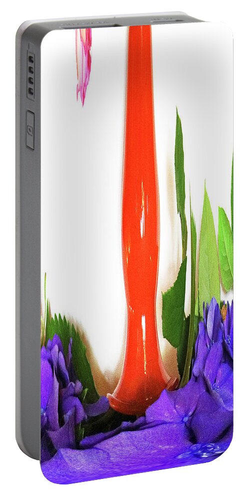Flowers Portable Battery Charger featuring the digital art Abstract flowers 1 by Kathleen Illes
