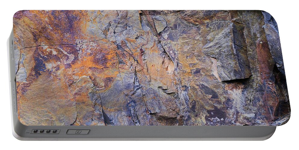 Geology Portable Battery Charger featuring the photograph Abstract - Fractured rock by Gary Browne