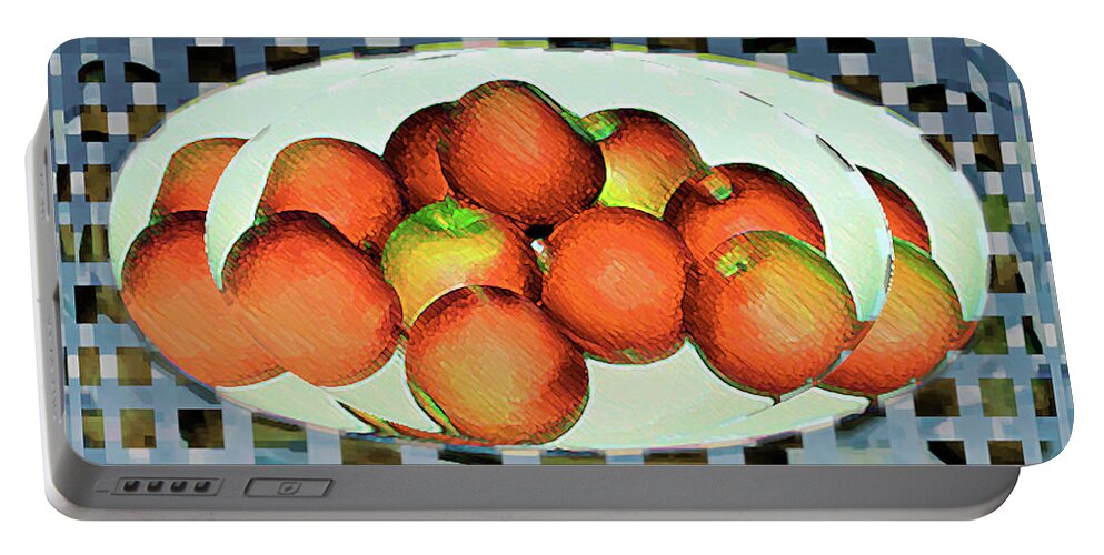 Art Portable Battery Charger featuring the digital art Abstract Fruit Art  156 by Miss Pet Sitter
