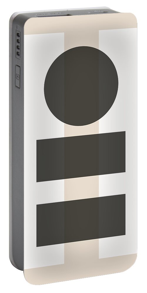 Geometric Portable Battery Charger featuring the mixed media Modern Minimalist Geometric Abstract by Modern Abstract