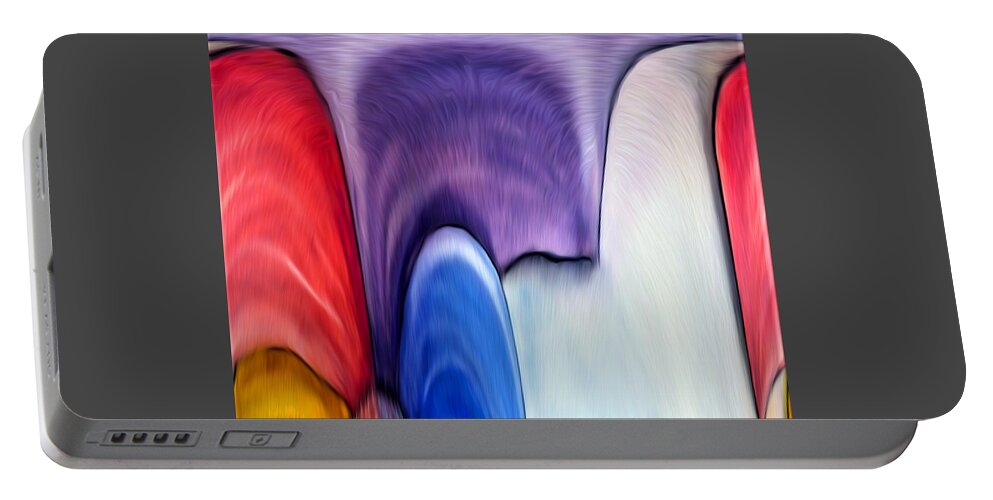 Abstract Art Portable Battery Charger featuring the digital art Abstract Hills by Ronald Mills