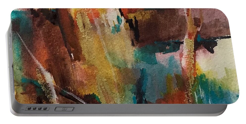 Abstract Portable Battery Charger featuring the painting Abstract I by Judith Levins