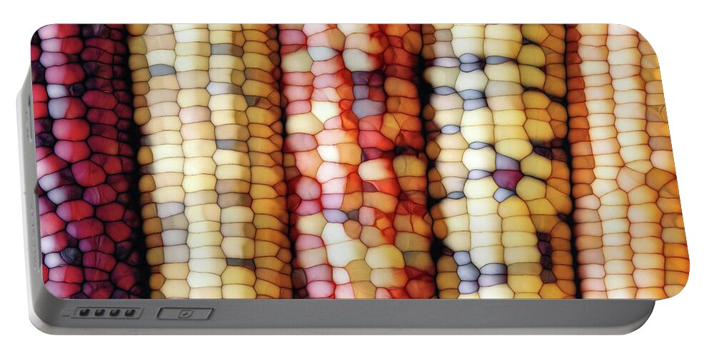 Indian Corn Portable Battery Charger featuring the digital art Abstract Indian Corn by Phil Perkins