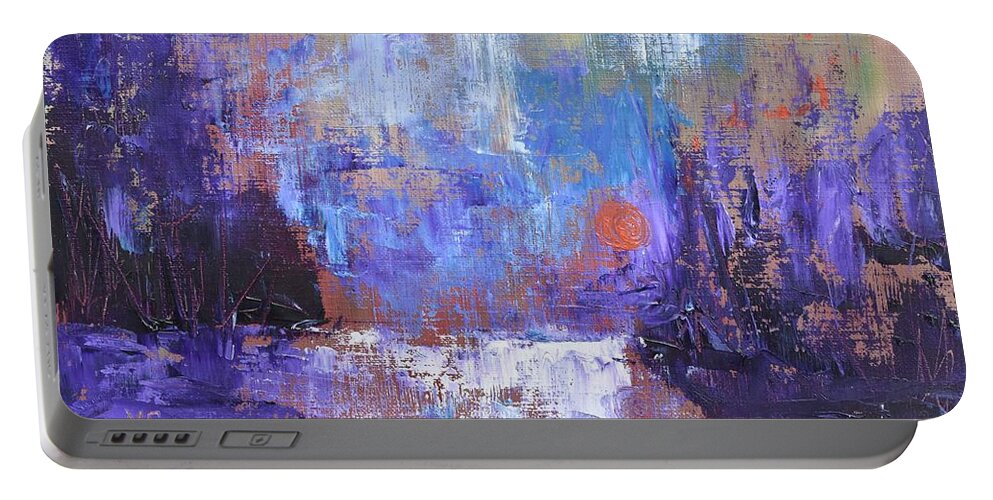 Exciting Portable Battery Charger featuring the painting Abstract Journey by Monika Shepherdson
