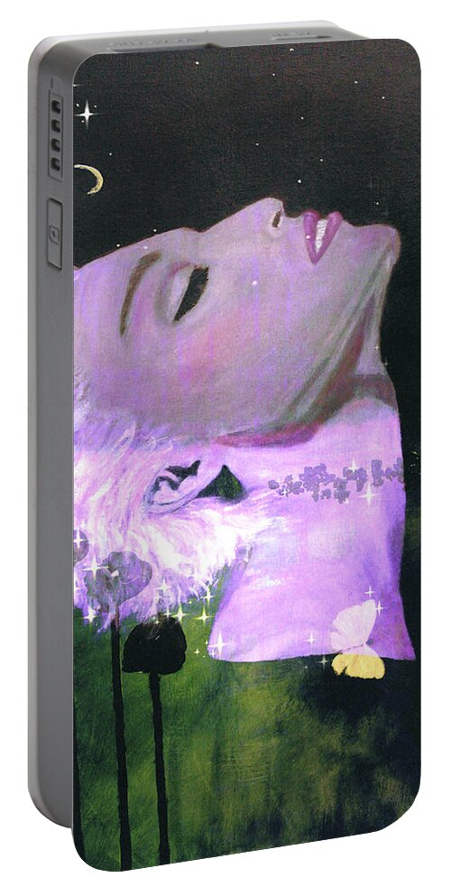 Fine-art Portable Battery Charger featuring the painting Abstract Obsessions 2/15 by Catalina Walker