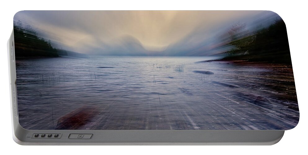 Maine Portable Battery Charger featuring the photograph Abstract of Jordan Pond by Jon Glaser