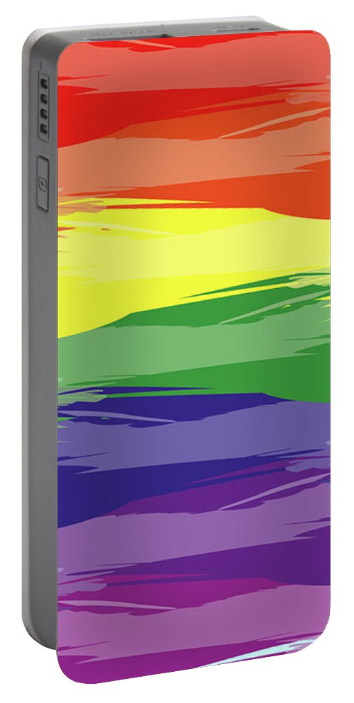 Abstract Rainbows Portable Battery Charger featuring the digital art Abstract Rainbow by Eclectic at Heart