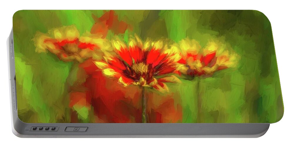 Nature Portable Battery Charger featuring the photograph Abstract Wildflowers by Linda Shannon Morgan
