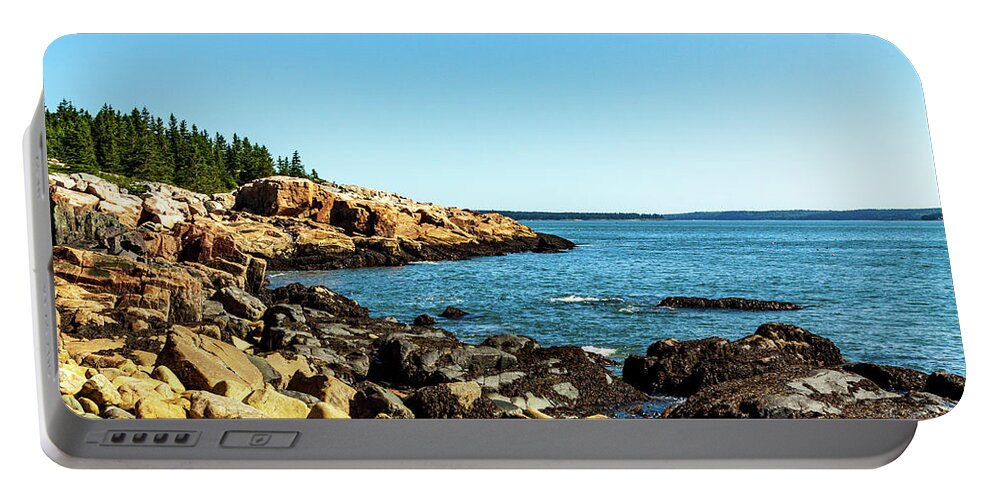 Acadia Portable Battery Charger featuring the photograph Acadia National Park Coast by Amelia Pearn