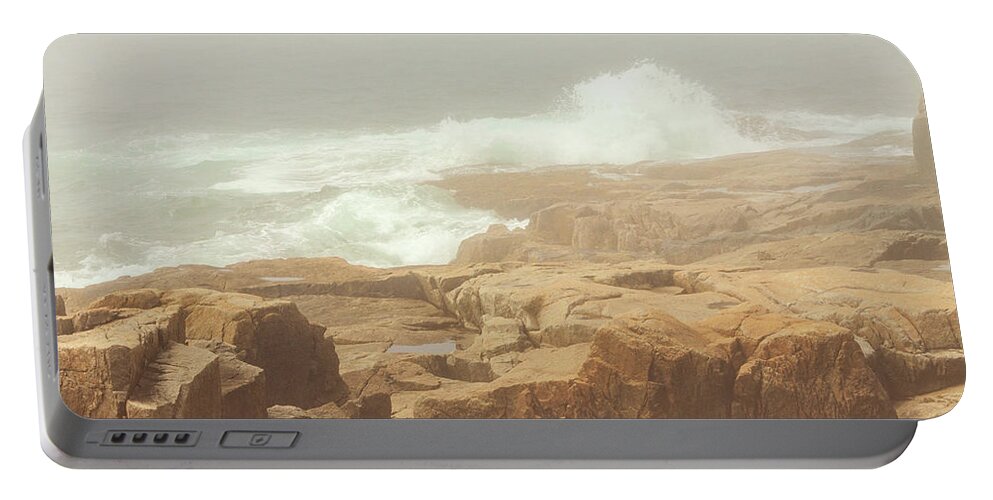 Acadia Portable Battery Charger featuring the photograph Acadia National Park Fog by Amelia Pearn