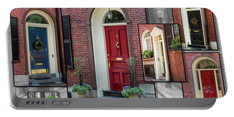 Acorn Portable Battery Charger featuring the photograph Acorn Street Doors by Susan Candelario
