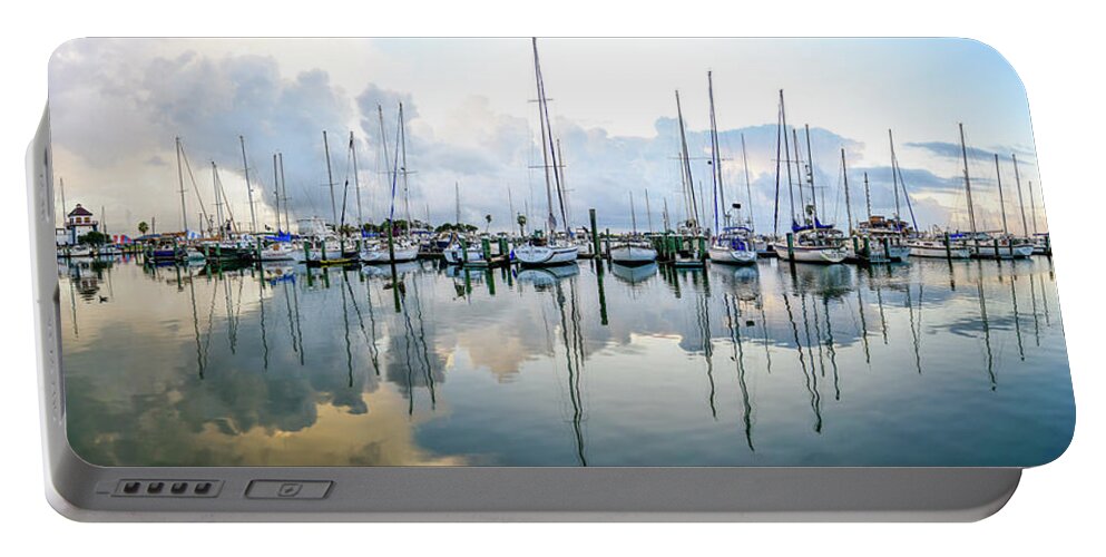 Marina Portable Battery Charger featuring the photograph Across the Marina by Christopher Rice