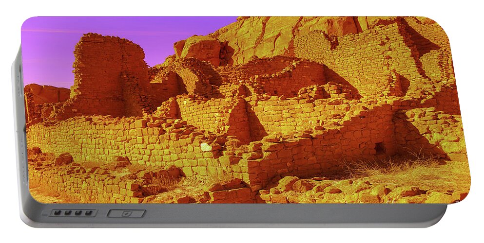 Adobe Portable Battery Charger featuring the photograph Adobe walls in Chaco Canyon by Jeff Swan