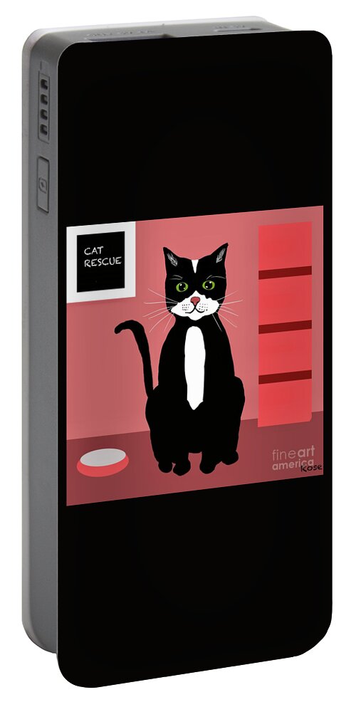 Cat Lovers Portable Battery Charger featuring the digital art Adopt me please by Elaine Hayward