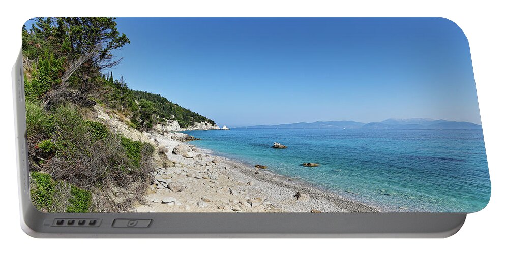 Afales Portable Battery Charger featuring the photograph Afales Bay in Ithaki, Greece by Constantinos Iliopoulos