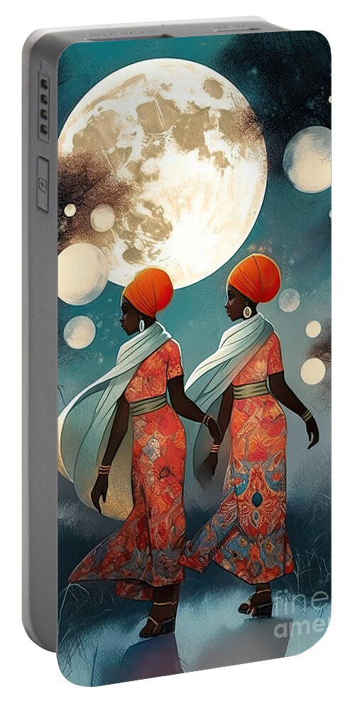 Moon Portable Battery Charger featuring the photograph African Moon 03 by Jack Torcello