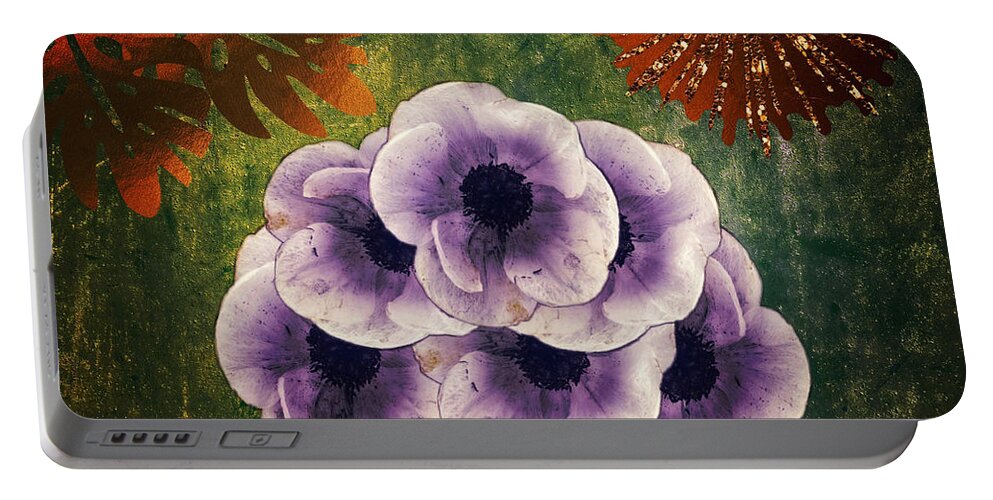 Abstract Art Portable Battery Charger featuring the digital art African Violet by Canessa Thomas