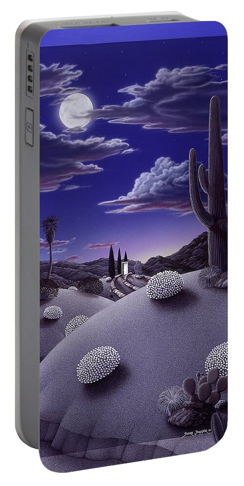Desert Portable Battery Charger featuring the painting After the Rain by Snake Jagger