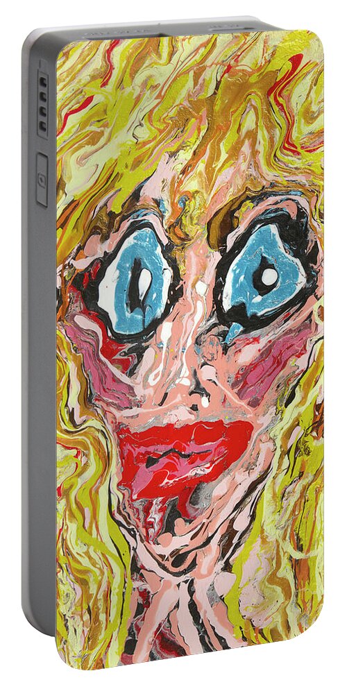 Abstract Art Portable Battery Charger featuring the painting Aftermath by Tessa Evette