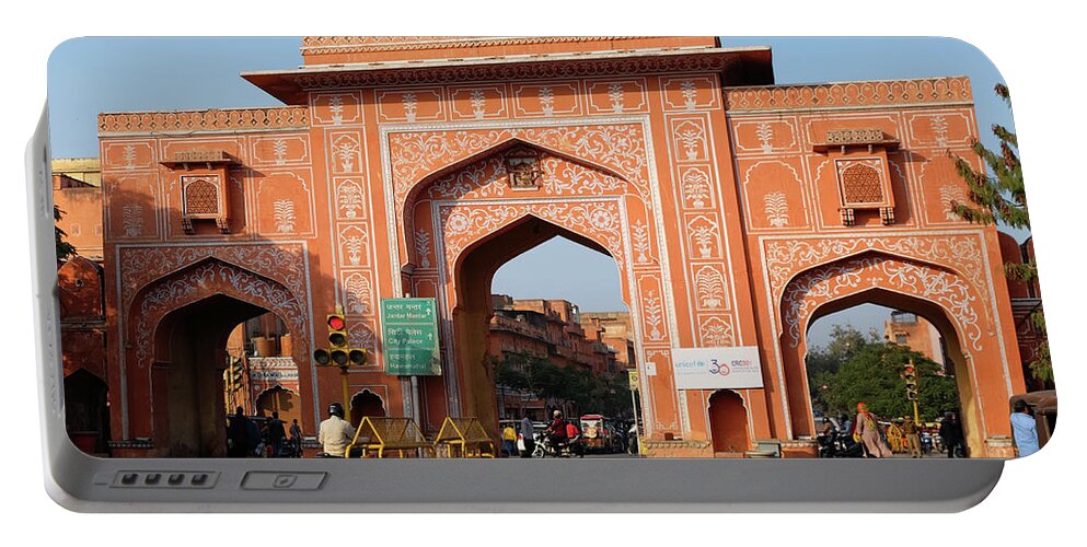 Jaipur Portable Battery Charger featuring the photograph Ajmeri Gate by Mini Arora