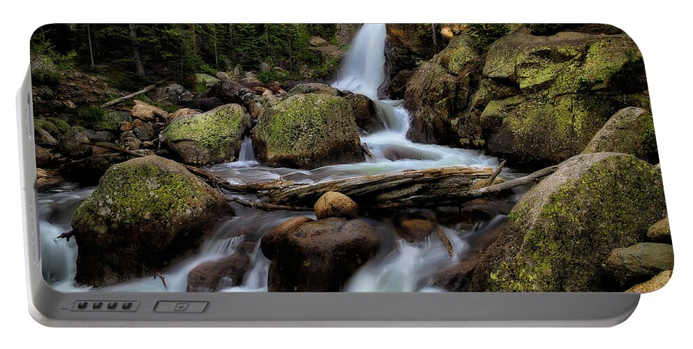 Waterfall Portable Battery Charger featuring the photograph Alberta Falls at Sunrise by Chuck Rasco Photography