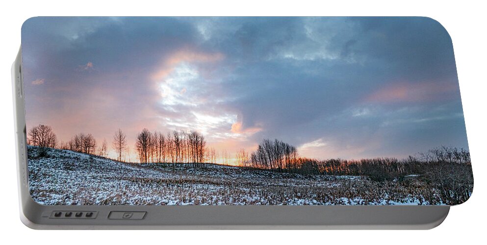 Winter Portable Battery Charger featuring the photograph Alberta winter dawn by Karen Rispin