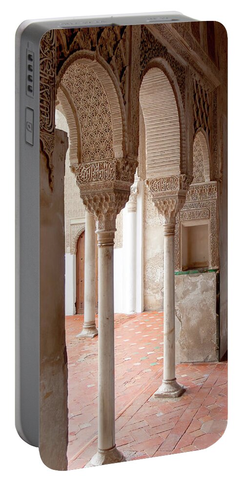 Alhambra Columns Portable Battery Charger featuring the photograph Alhambra Two Columns by Weston Westmoreland