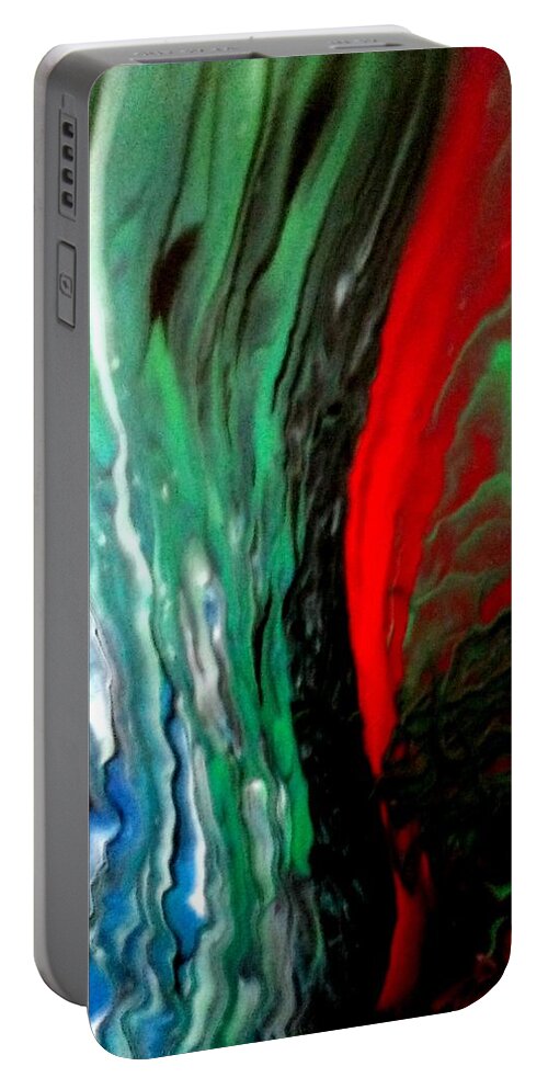 Space Portable Battery Charger featuring the painting Alien Home by Anna Adams