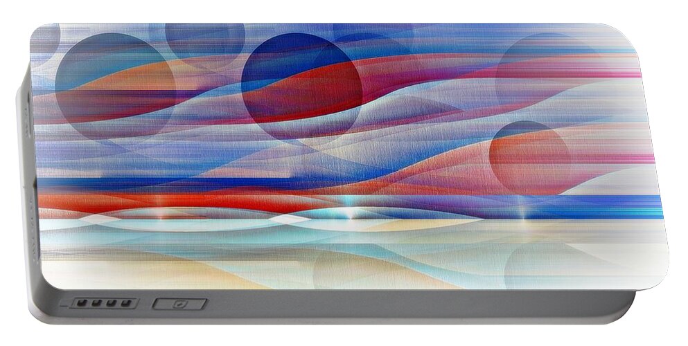 Sun Portable Battery Charger featuring the digital art Alien Horizon by David Manlove
