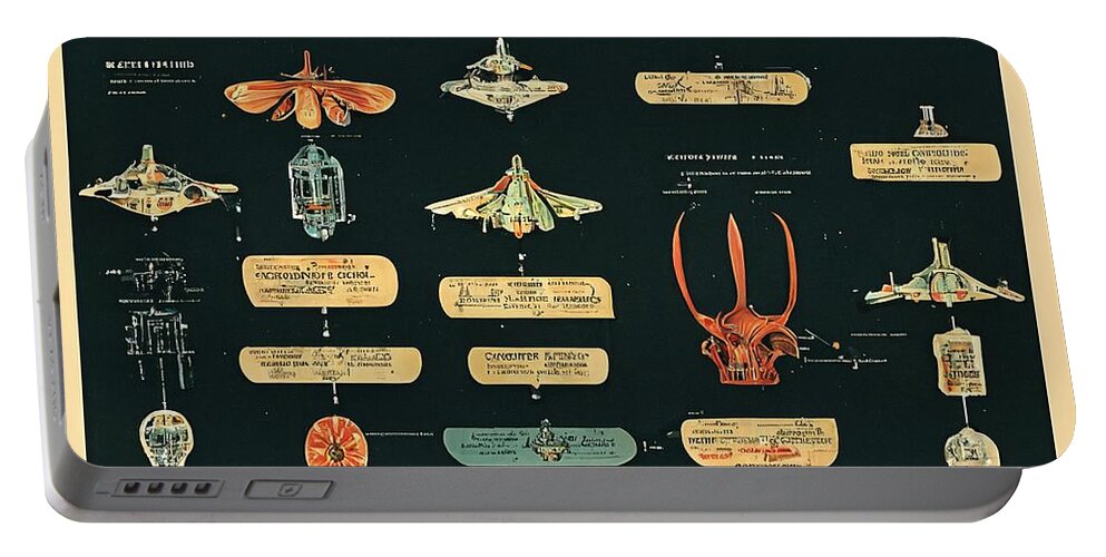 Alien Portable Battery Charger featuring the digital art Alien Insects #1 by Nickleen Mosher