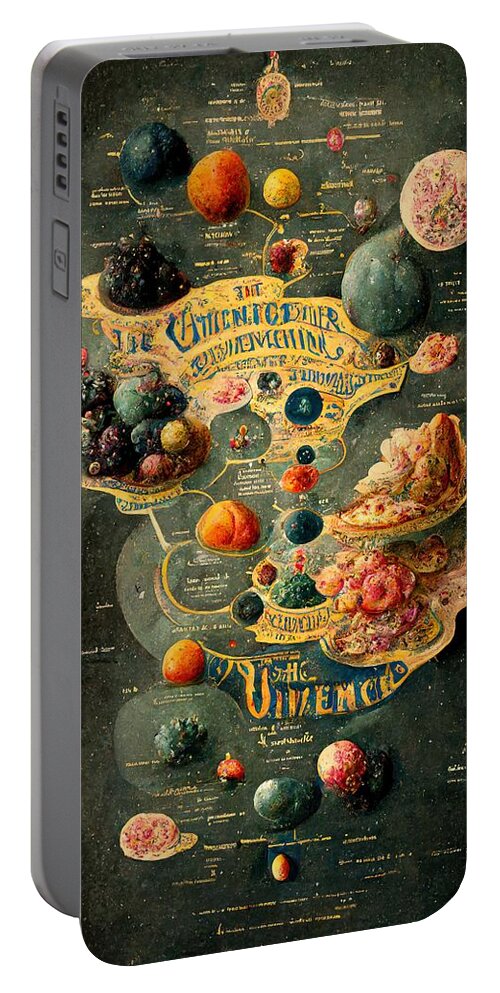 Alien Portable Battery Charger featuring the digital art Alien Map of the Universe by Nickleen Mosher