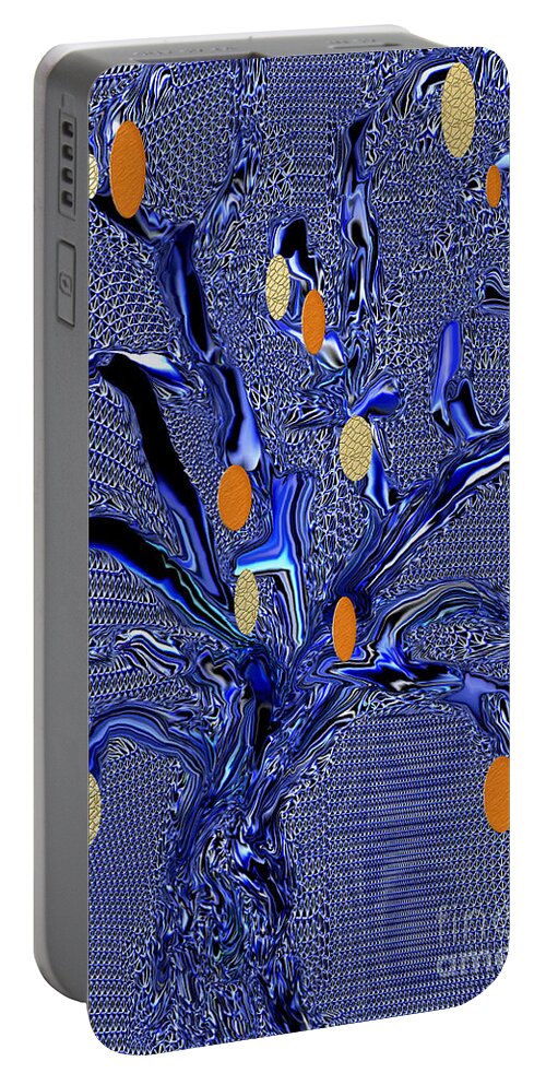 Tree Portable Battery Charger featuring the digital art Alien World Fruit Tree by Kae Cheatham