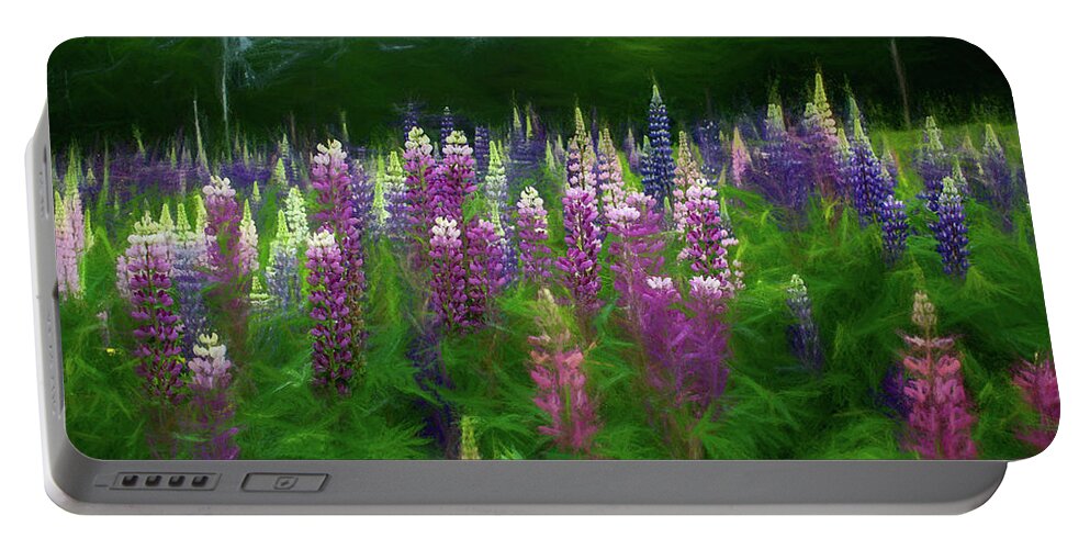  Portable Battery Charger featuring the photograph Alive in a Lupine Storm by Wayne King