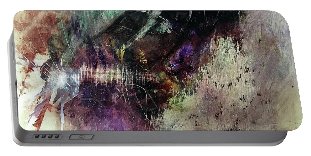 Abstract Art Portable Battery Charger featuring the painting Allegiance to None by Rodney Frederickson