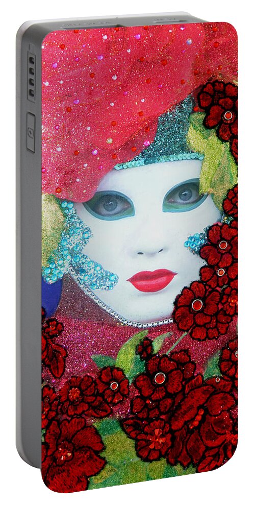 Mixed Media Portable Battery Charger featuring the mixed media Allegro from Carnival of Venice by Anni Adkins by Anni Adkins