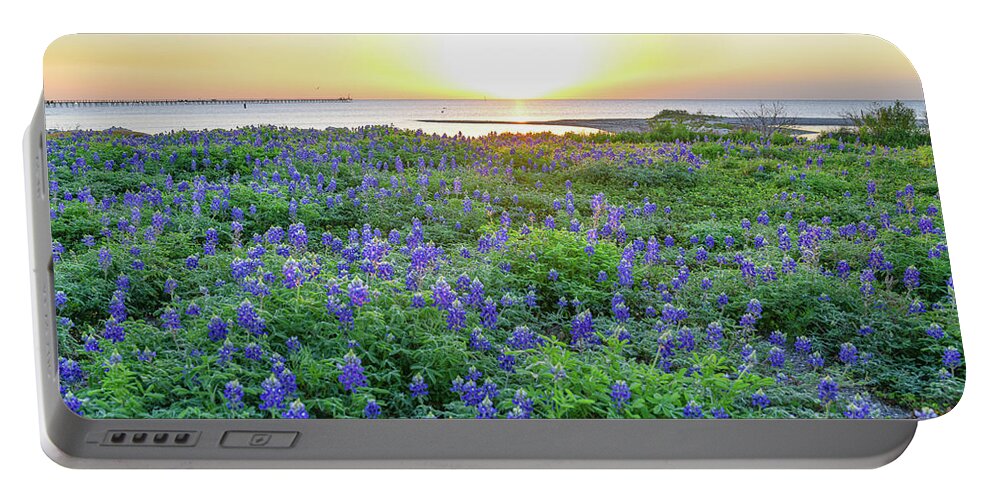 Bluebonnets Portable Battery Charger featuring the photograph Almost Spring by Christopher Rice