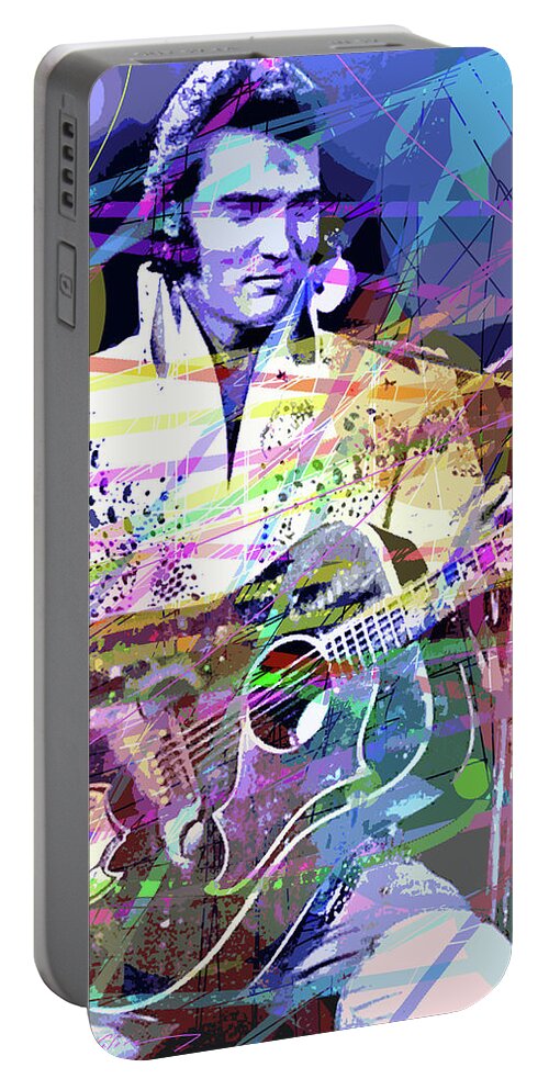 Elvis Portable Battery Charger featuring the painting Aloha Elvis by David Lloyd Glover