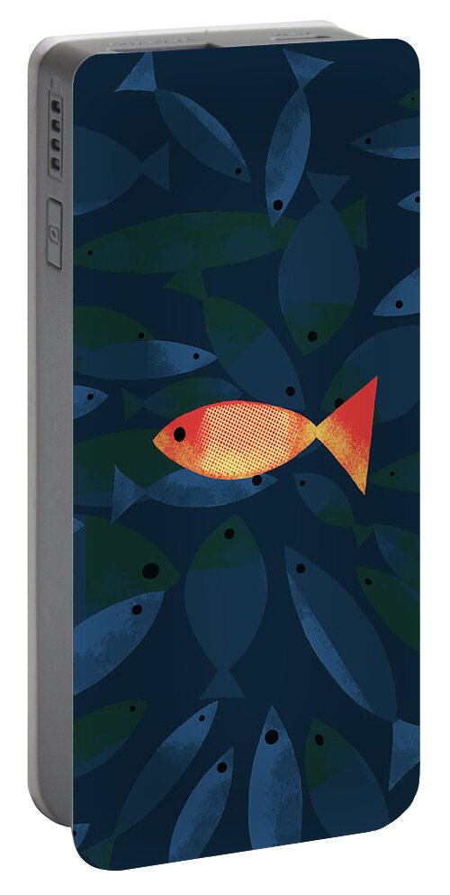 Alone Portable Battery Charger featuring the mixed media Alone by Andrew Hitchen