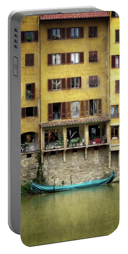 Florence Portable Battery Charger featuring the photograph Along the Arno in Florence by Peggy Dietz