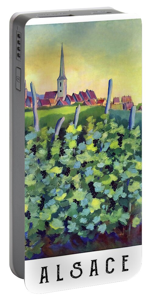 Alsace Portable Battery Charger featuring the digital art Alsace Vineyard by Long Shot