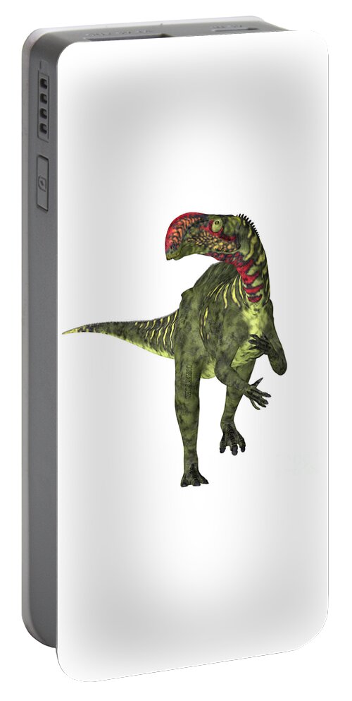 Altirhinus Dinosaur Portable Battery Charger featuring the digital art Altirhinus Dinosaur Front by Corey Ford