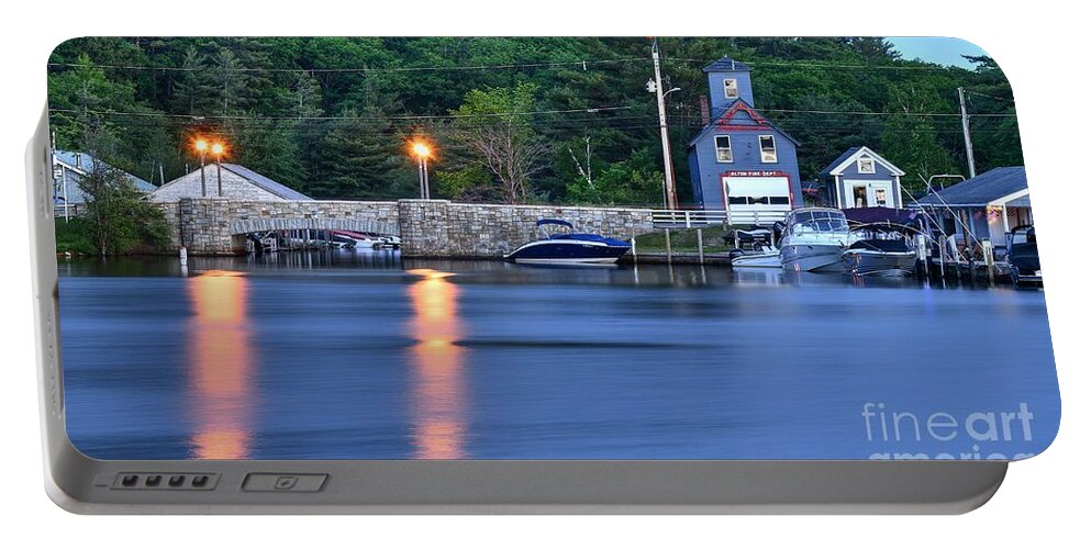 Alton Bay Portable Battery Charger featuring the photograph Alton Fire Station by Steve Brown
