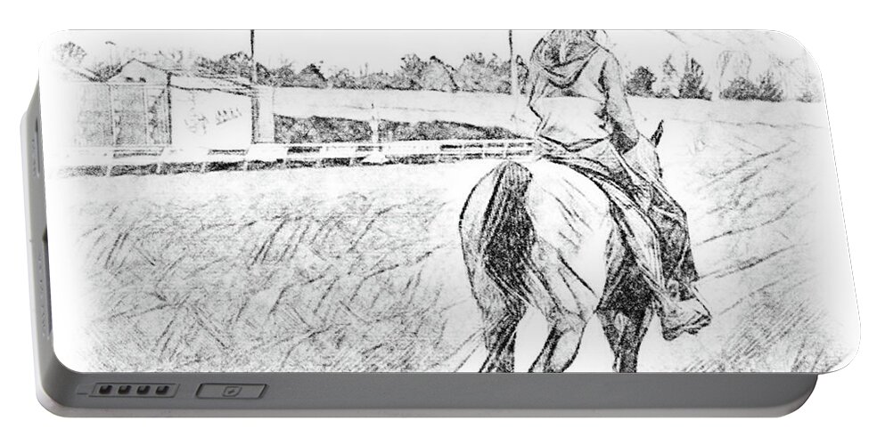 Horse Portable Battery Charger featuring the digital art Ambling by Debra Kewley
