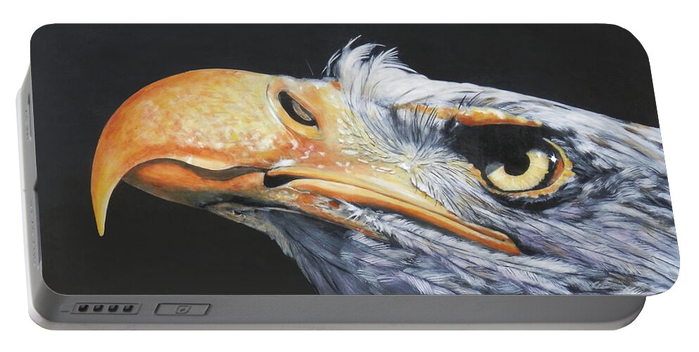 Eagle Portable Battery Charger featuring the painting American Bald Eagle by John Neeve